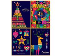 40 tarjetas de Navidad ecológicas y elegantes con sobres (40 tarjetas de Navidad azul marino)