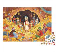 40 Thieves Puzzles 1000 Piezass Recycled Material Ilustración de Fábula Puzzles for Personas Mayores Alivia la Demencia Senil Divertido Juego Familiar Activity Home 70x50cm/1000pcs