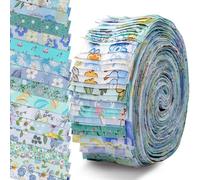 40 tiras de tela Jelly Roll, telas acolchadas de algodón, patrón floral, manualidades para fundas de edredón, bolsos pequeños, manteles, bolsos, color azul