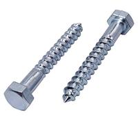 40 tornillos hexagonales para madera DIN 571 de acero chapado en zinc, M8 x 60 mm, tornillo hexagonal, pernos de retención, cabeza hexagonal, tirafondos (40, M8 x 60 mm)