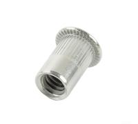 40 tuercas de remache roscadas de acero inoxidable 1/4 20 UNC cabeza plana para metal, plástico y aplicaciones industriales