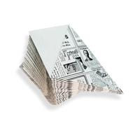 40 Unidades Cucuruchos Patatas Fritas - Cono Antigrasa de Cartón Reciclable y Biodegradable para Fritos - Diseño Periódico - Apto Microondas - 12,5x22 cm - Hostelnovo