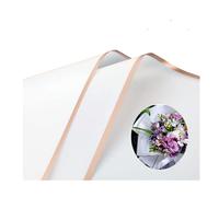 40 unidades de papel de regalo de flores frescas, impermeables, hojas de papel de regalo de flores frescas, suministros de floristería coreana, borde dorado, 58 cm x 58 cm (blanco)