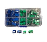 40 unidades KF301-5.0 terminales de tornillo 2P y 3P para PCB, 6 A 150 V terminales de conexión con rejilla de 5 mm para Arduino y para proyectos RASPBERRY Pi en verde y azul