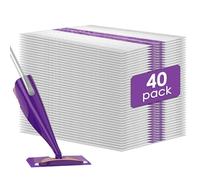 (40 Unidades) WetJet Recambios de Almohadillas Desechables Para Fregona Compatibles con Swiffer WetJet recambios De Almohadillas Para Fregona Multisuperficie Para Limpieza de Pisos