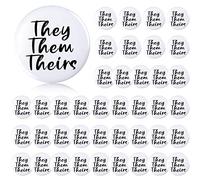 40 Unids Pronombre Insignias Pines 1 Pulgada Pronombre Pin No binario Identidad Género Pronombre Botones Ronda Pinback Botón Lindo Pronombres Botón Pin, Sin gemas.