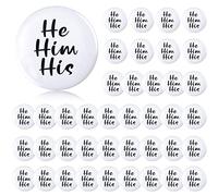 40 Unids Pronombre Insignias Pines 1 Pulgada Pronombre Pin No binario Identidad Género Pronombre Botones Ronda Pinback Botón Lindo Pronombres Botón Pin, Sin gemas.