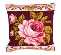 40 x 40 cm Collection d'Art de Estilo romántico con Rosa 5,08 cm Kit para Coser cojín de Punto de Cruz
