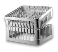 40 x 40 cm, juego de 2 piezas - cesta para lavavajillas y cesta para los dedos para gastro | bandejas, vasos, tazas y platos | apilable | cesta de plástico para lavavajillas comercial, gastronomía y