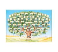 40 x 60 cm diagrama de árbol genealógico para completar la genealogía de 6 generaciones - póster de tabla genealógica - tabla genealógica rellenable en blanco, pared artística, árbol de la vida