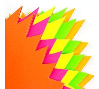 40 x grandes estrellas de neón - Tarjetas rectangulares fluorescentes para revisiones/puestos de mercado