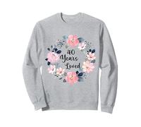 40 Years Loved 40th Birthday Floral 40 Year Old Men Women Sudadera
