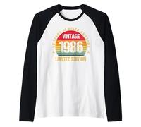 40 Years Old Forty 1986 Vintage 40th Birthday Party Envejecimiento Camiseta Manga Raglan