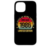 40 Years Old Forty 1986 Vintage 40th Birthday Party Envejecimiento Carcasa para iPhone 15