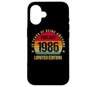 40 Years Old Forty 1986 Vintage 40th Birthday Party Envejecimiento Carcasa para iPhone 16