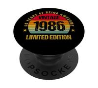 40 Years Old Forty 1986 Vintage 40th Birthday Party Envejecimiento PopSockets PopGrip Adhesivo