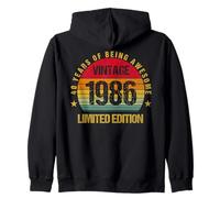 40 Years Old Forty 1986 Vintage 40th Birthday Party Envejecimiento Sudadera con Capucha