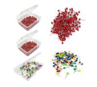 400 Alfileres De Nácar Rojos Y 100 Alfileres De Nácar De Colores, Pequeños Útiles De Oficina, Alfileres Para Sujetar Tarjetas, Alfileres Para Marcar