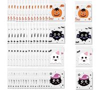 400 bolsas transparentes de Halloween autoadhesivas para galletas, dulces o dulces, bolsas de celofán para galletas de Halloween, regalo, dulces, aperitivos (4 bonitos patrones de dibujos animados)