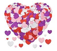 400 calcomanías de espuma con purpurina en forma de corazón, varios colores rojo, morado, rosa y blanco en 3 tamaños, autoadhesivas para manualidades infantiles, decoraciones del día de San Valentín,