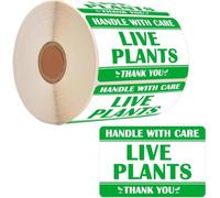 400 calcomanías verdes de plantas vivas para envío, 2 x 3 pulgadas, por favor, maneja con amor, etiquetas de envío frágiles para almacén, palés, centros de jardín, paisajismo, viveros, calcomanías de