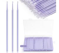 400 cepillos micro aplicadores, JASSINS Microswabs para extensiones de pestañas, hisopos desechables de precisión, adecuados para limpiar y aplicar maquillaje (morado claro)