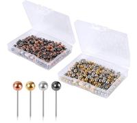 400 Chinchetas de Mapa, Chinchetas Redondas de Colores Chinchetas de Cabeza Redonda Pequeñas Chinchetas para Marcar Telas Tablones de Anuncios Fotos y Paredes