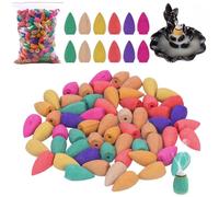 400 conos de incienso de reflujo, mezclando diferentes velas de incienso naturales y aromáticas, mezcla de colores, conos de incienso, para dormitorio, oficina, sala de yoga, meditación, relajación