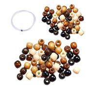 400 Cuentas de Madera Grandes y 1 Cuerda de Perlas con Agujeros Grandes, Accesorios de Bricolaje, Ovaladas, 11 x 12 mm, 9 x 10 mm (Multicolor)