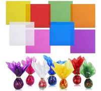 400 envolturas de celofán de colores de 7.5 x 7.5 pulgadas para cestas de regalo, envoltura de golosinas, proyectos de manualidades (color al azar)