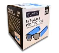 400 fundas desechables para gafas - Dispensador Pro antiarrugas con 2 rollos x 200 (Tot. 400) - Fundas universales para patillas de gafas (1 x 400 unidades)