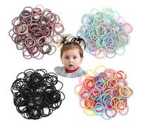 400 gomas para el pelo para niñas, coloridas gomas para el pelo para bebés, gomas elásticas pequeñas, no metálicas para niñas pequeñas