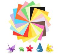 400 Hojas de Papel Origami 20 Colores Papel Papiroflexia 15 x 15 cm Cartulinas Colores 80 g/m² Papels Plegable Cuadrado de Doble Cara Papels de Origami para Proyectos de Manualidades Escolares DIY