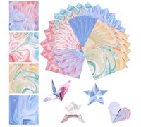 400 Hojas de Papel Origami Cuadrado, 9,5 x 9,5 cm Papel Plegable de Doble Cara, Origami Degradado de Color, 4 Diferentes Diseños Origamis de Colores, para Arte, Manualidades, Decoración de Bricolaje