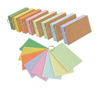 400 hojas de tarjetas de notas forradas con anillos de metal para diario diario, toma de notas de 3 x 5 pulgadas, tarjeta de estudio de bolsillo de colores, cuaderno giratorio