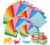 400 Hojas Papel Origami de Colores, Origamis Coloridos,4 Tamaños Papel de Origami de Colores, Doble Color,para Decoración de Manualidades, Adecuado para Adultos