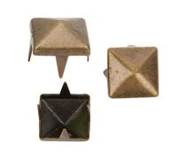 400 juegos de tachuelas de punta cuadrada de cuatro mandíbulas, remaches de punta cuadrada para manualidades en cuero DIY, tachuelas de punta cuadrada(5mm-Bronce)