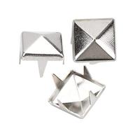 400 juegos de tachuelas de punta cuadrada de cuatro mandíbulas, remaches de punta cuadrada para manualidades en cuero DIY, tachuelas de punta cuadrada(4mm-Plata)
