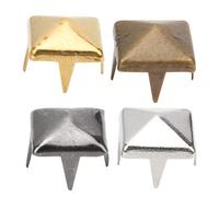 400 juegos de tachuelas de punta cuadrada de cuatro mandíbulas, remaches de punta cuadrada para manualidades en cuero DIY, tachuelas de punta cuadrada(5mm-marrón)