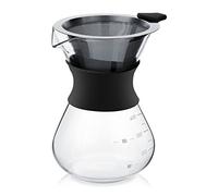 400 ml Cafetera de Vidrio de Goteo Manual con Filtro de Acero Inoxidable, Malla Fina, Marcas Precisas, Adecuado para Cocina, Mesa de Comedor, Fácil de Limpiar