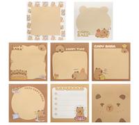400 notas adhesivas de Capibara, pestañas adhesivas Kawaii Shy Little Capybara, almohadillas autoadhesivas, bonitas notas de notas, 8 paquetes de 50 hojas/paquete, suministros de estudio escolar de