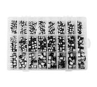 400 Pcs Kit Condensadores Electrolíticos de Aluminio 24 Valores SMD 1uF - 1000uF para Reparación Electrónica con Caja de Plástico