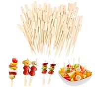 400 Piezas Brochetas de Bambú, 12cm Pinchos de Bambú, Brocheta Ecológicas, Palillos para Aperitivos, Brochetas de Badera, para Cócteles, Parrillas, Aperitivos, Frutas, Fiestas, Barbacoas y Sándwiches