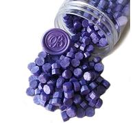 400 piezas de cuentas de cera para sello, cuentas de sello de cera PORXFLY ideales para invitaciones de boda, paquetes de vino, sobres de tarjetas, envoltorio de regalo (Violeta Pearlescent)