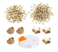 400 piezas de cuentas de estrella, 1 pieza de cordón elástico, cuentas espaciadoras de estrella, cuentas de amor, colgante de cuentas de pulsera