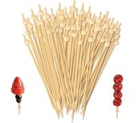 400 Piezas De Palillos Para Cóctel 12 Cm, Palillos Fingerfood Con Cuentas De Madera, Palillos Para Snacks Fingerfood, Palillos De Cóctel De Bambú Para Fiesta, Cumpleaños, Buffet, Boda (Cabeza Redonda)