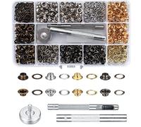 400 Piezas Kit de Herramienta de Ojetes, Arandelas de Ojal 4 Colores, Ojales Metalicos Kit para Lonas Toldos Ropa Cortinas