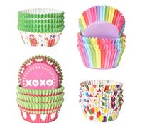 400 Piezas Moldes de Papel para Muffins, Papel para Magdalenas, Cápsulas Magdalenas Papel, Papel para Cupcakes, Cupcake Cases, para Hornear, Postres, Fiestas, Cumpleaños(4 Estilos)