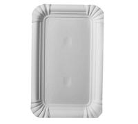 '400 Platos, cartón "Pure rectangular 10 cm x 16 cm), color blanco