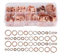 400 Stück Kupferringe Sortiment Set: Kupferdichtringe Unterlegscheiben Dichtringe Sortiment M5 M6 M8 M10 M12 M14 Fitschenringe Set für Automobile Generatoren Maschinen und Geräte